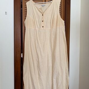 Avenue Cream Linen-Blend Dress